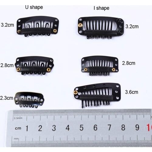 50pcs 2.3cm-3.6cm Black Brown Color Wig Clips Snap Clip For Hair Extension Wig Weft Wig PP Hairpins Large Clips Styling Tools