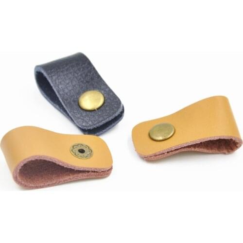 1 Pcs Remax Lether High Quality Creative Leather Earphone cable clamp Cable ties Cable button