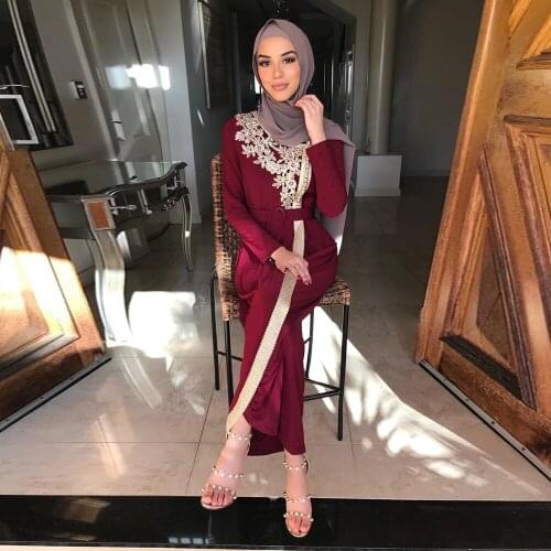 Abaya Dubai Turkey Rivet Beading Muslim Dress Islam Dresses Abayas Womens Vestidos Robe Longue Vetement Femme Musulman De Mode