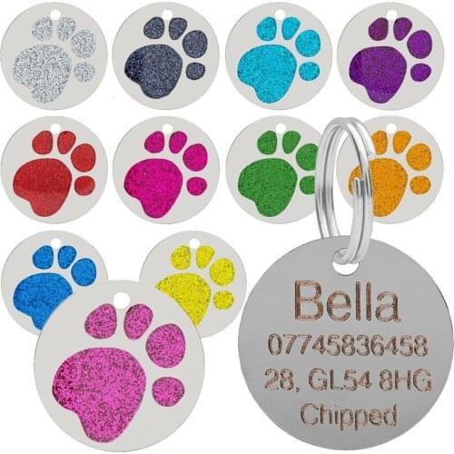 1pc Personalized Cat Dog ID Tag Free Engraving For Doggie Collar Pet Charm Name Pendant Necklace Puppy Accessory