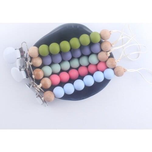 1Pcs 15mm Silicone Beads Baby Safe Silicoe Pacifier Clip More Colors Food Grade Infant Chew Pacifier Chain Nipple Holder