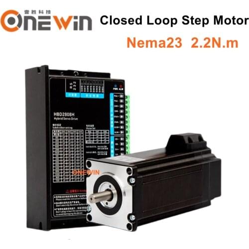 2 phase Nema23 2.2N.m Closed Loop Stepper Motor Kit 57mm 57HB250-80B with HBD2808H Hybird step servo driver
