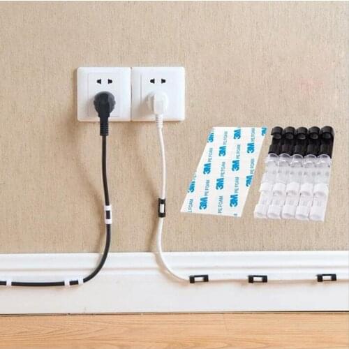 30Pcs/Lot COOL DIER Cable Organizer Clips Cable Management Desktop Wire Manager Cord Holder USB Charging Data Line Bobbin Winder