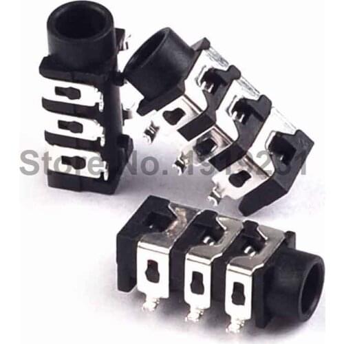 30PCS PJ-313D PJ-313 3.5mm Audio Headphone Earphone Socket SMD 6Pins