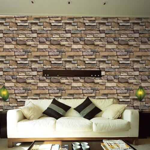 3D Wall Paper Brick Stone Effect Self-adhesive Wall Sticker Wallpaper Room Decor