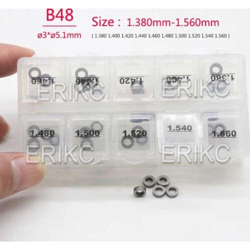 50PCS ERIKC B48 Shims Size: 1.38mm-1.56mm Gaskets Injector Nozzle Washers Sprayer Oil Adjustment Shims Plain Washer Set Assy