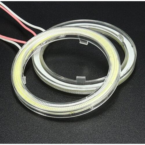 White COB SMD Angel Eyes Car LED Fog Light Ring DRL Headlight Lamp Decoration