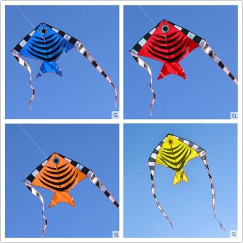 Free shipping high quality Spanish mackerel fish kites with handle line kites flying outdoor toys for child weifang kite factory