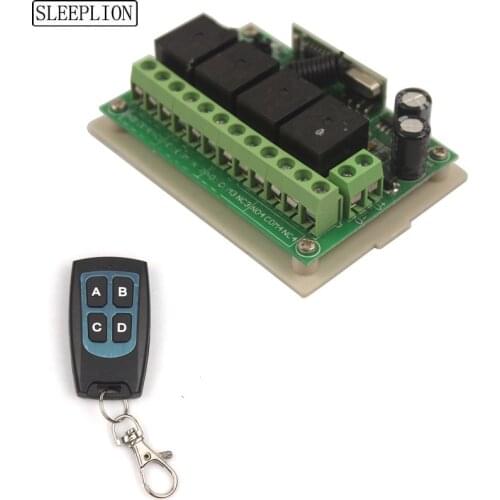 Sleeplion 12V Wireless Remote Control Switch 4Channal Intelligent Family System Receiver+1/2/3 Waterproof transmitter 315/433MHz