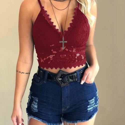 Sexy Lace Crop Tops For Ladies Fashion Ladies Bralet Lingerie Brassiere Hollow Camis Tank Solid Intimates Womans Bra Underwears