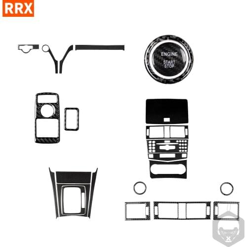 For W204 C Class 2007 2008 2009 2010 Carbon Fiber Center Console Panel AC Button Stickers Air Vent Frame Headlight Accessories