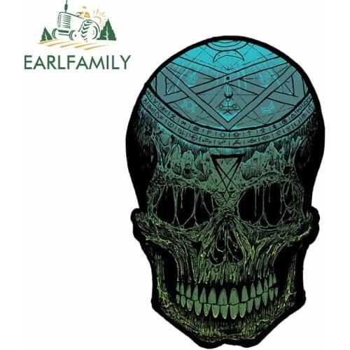 EARLFAMILY 13cm x 8.5cm For Ritual Skull Fine Decal Vinyl Material Car Stickers Personality Creative Occlusion Scratch Decor