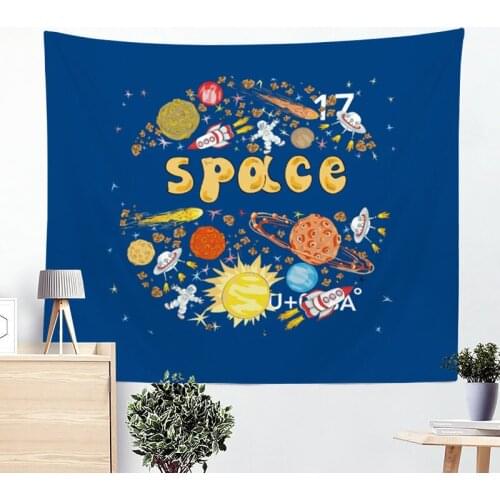 Cartoon Rabbit Tapestries Space Wall Hanging Tapestry Cute Carpet Blanket Yoga Mat Decorative Tapiz Hippie Tapestry for Home