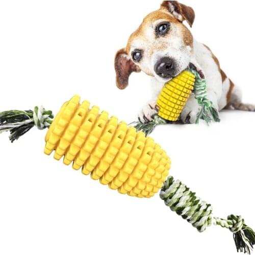 Corn Shape Dog Chew Toys Molar Rod Stick Toothbrush Interactive Pet Leaking Food Toy