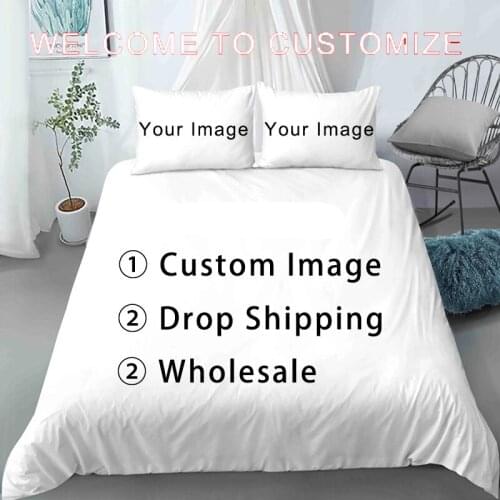 Customize Dropship Wholesale 3D Bedding Sets Pillowcases Printed Duvet Cover Set Queen King Twin Size 2/3Pcs Made DIY Design