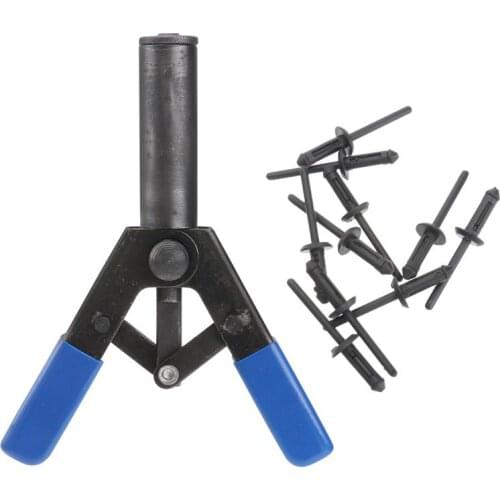 1 Set 1pc Core-Pulling Riveter Machine Puller Hand Tool And 40pcs Ergonomic Design Poly Rivet (Black)