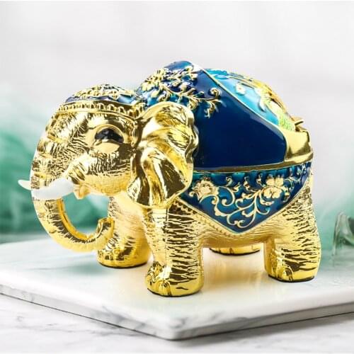 Creative Elephant Ashtray Holder Metal Ash Tray Figurines Craft Home Decoration Tobacco Cigarette for Cigar Smoking Accessories