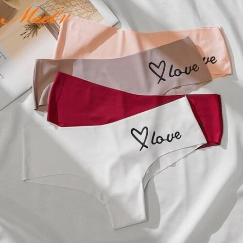 Meet'r Women Seamless Panty Underwear Female Comfort Heart Intimates Sexy Low-Rise G String Briefs 7 Colors Lingerie Dropping