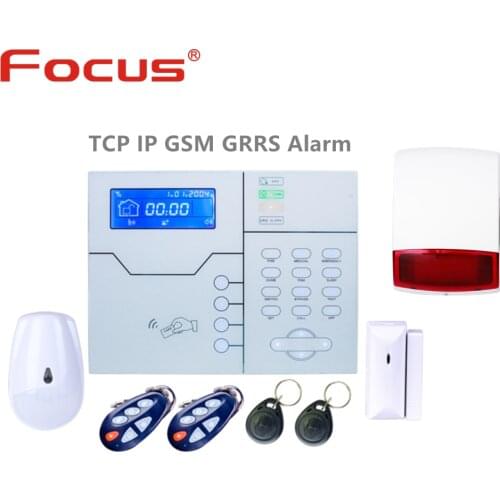 French Italian English voice Alarm RJ45 Ethernet IP Alarm Wireless GSM Home Alarm TCP IP Alarm System With Lithium Battery