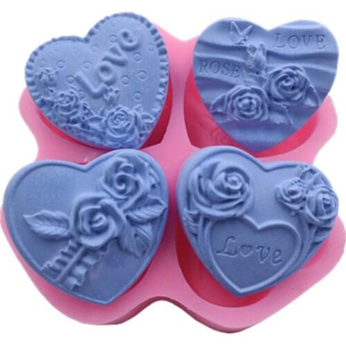 Lovely Heart Soap Mold Mouse Cake Jelly Chocolate Silicone Mold Candle Wax Aromatherapy Gypsum Molds