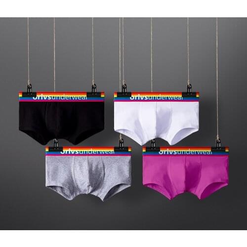 4 PCS/LOT Men Underwear Cotton Men Boxer Breathable Cueca Tanga Male Pants Mens Shorts High Quality Soft Low Waist Underpants