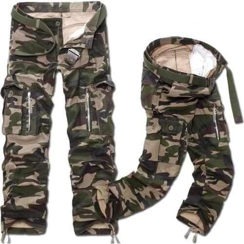 Male Casual Overall Pants Plus Size 40 Mens Spring Army Tactical Baggy Military Pants Multi-Pocket Washing Loose Cargo Pants