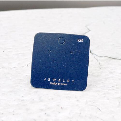 Custom 6*6cm 100pcs/lot Blue Paper Cards Stud Drop Earrings Pendant Jewelry Packing Organize Holder Cards Hanger
