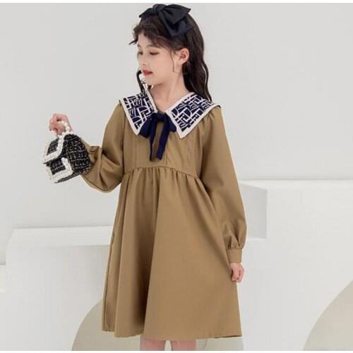 Autumn Spring Princess Dress For Girls Children Birthday Wedding Prom Party Clothes Kids Long Sleeve Loose Hem Gowns 5-14 Years