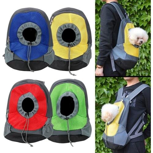 Portable Double Shoulder Travel Backpack Outdoor Pet Dog Carrier Dog Supplies Mesh Backpack Head Pet Dog Front Bag