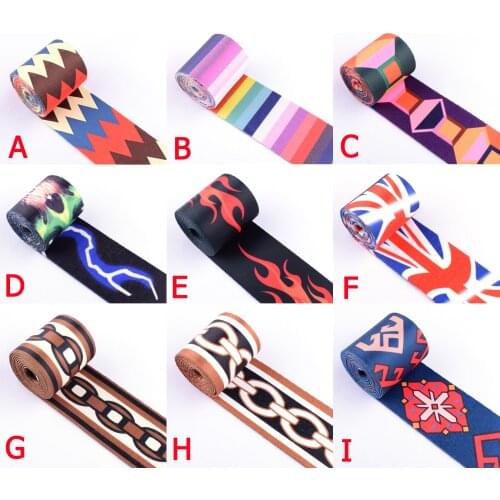 Rainbow Webbing Ribbon Straps 5cm Colorful Stripe Ribbon Leash for Luggage Belt Strap Nylon Handbag Strap Dog collar