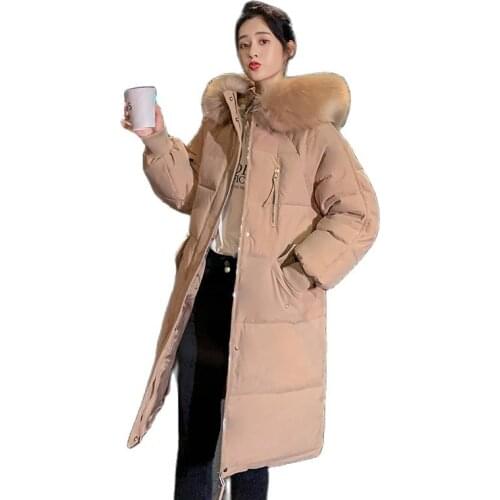 Plus Size Clothing Winter Long Jacket Hooded Thick Woman Casual Slim Ladies Coats Zipper Solid Cotton Padded Coat Female Jackets