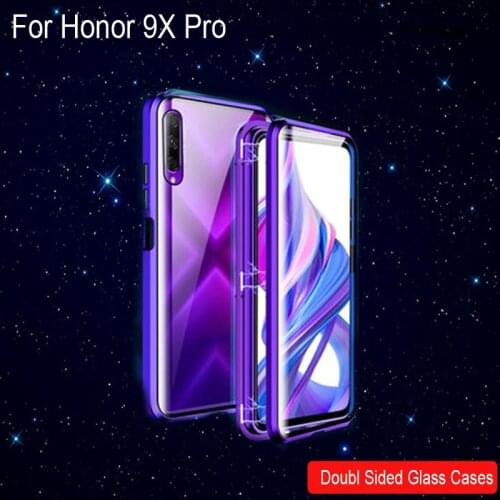 Luxury Magnetic Adsorption Case For Huawei Honor 9X Pro Metal Frame Doubl Sided Glass Cover Honor9X Pro Protective Phone Case