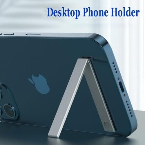 Foldable Phone Holder Aluminum Invisible Lazy Desktop Phone Holder Ultra-thin Phone Kickstand Portable Magnetic Cellphone Stand