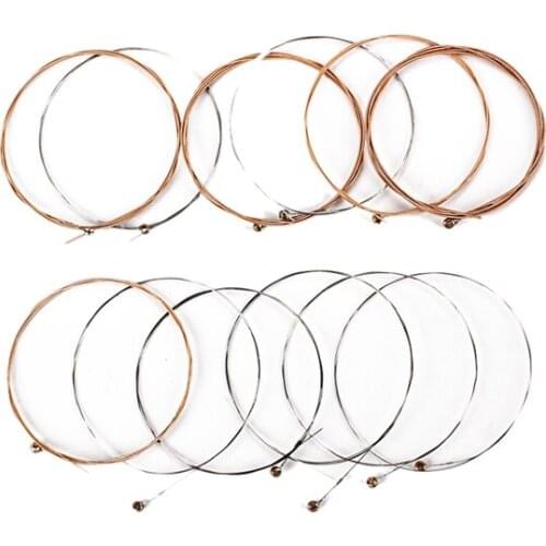 12Pcs Durable Stainless Steel Guitar Strings Replacement 12 Strings Electric Guitar Strings Set for Guitar Parts Accessories