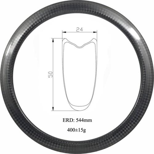 Special V-brake 12K glossy 700c 50 x 24mm tubular road bicycle carbon rim No paint Environmental Friendly Energy saving