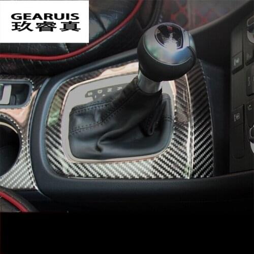 Car Styling Gear Shift Panel decorative cover trim carbon fiber decal sticker gear box panel decoration for For Audi Q3 2013-17