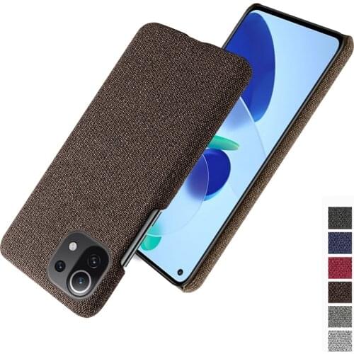 Cloth Texture Fit Case On The For Xiaomi Mi 11 Lite 5G Coque Luxury Febric Antiskid Cover For Xiomi Mi11 Lite 6.55" 2021 Funda