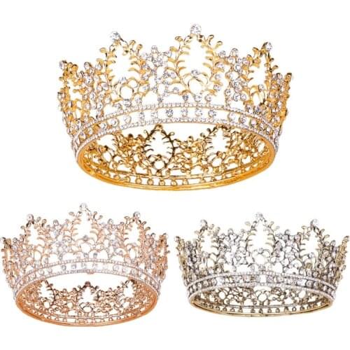 Vintage Crystal Diamond Bride Bridal Wedding Tiaras,Glittering Jewelries Decoration B ling Queen Tiara with Comb for Wom