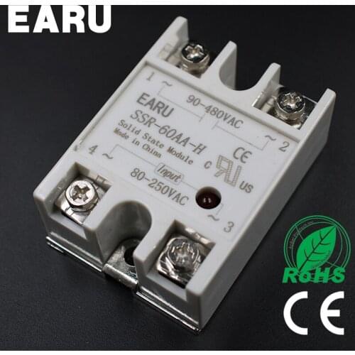 Solid State Relay SSR-60AA-H 60A 80-250V AC TO 90-480V AC SSR 60AA-H relay solid state Resistance Regulator