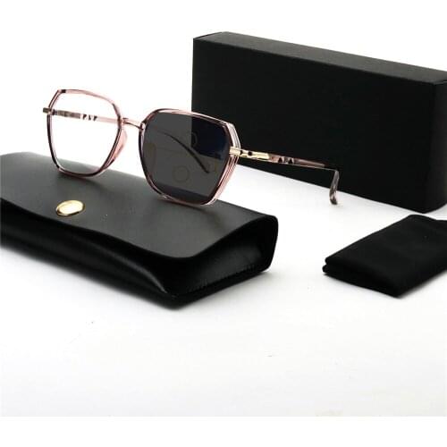 Outdoor Photochromic Progressive Multifocal Reading Glasses Men Women Square sun glasses Near Far Sight Diopter 1.0 1.5 2.0 NX