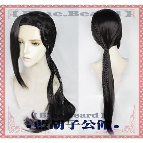 Twisted Wonderland Jamil Viper Black Braided Role Play Heat Resistant Synthetic Hair Halloween Party Cosplay + Free Wig Cap