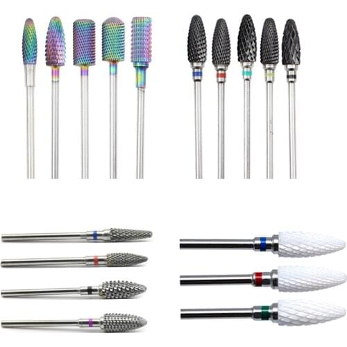 Nail Drill Bit 15 Type Ceramic Carbide Tungsten For Electric Drill Manicure Milling Cutter Suitable for all Nail Drill machine