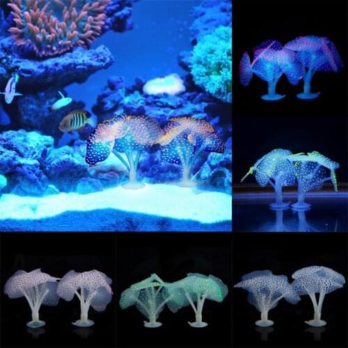 1PC Silicone Artificial Coral Plants Underwater Ornament Fish Tank Aquarium Water Landscape Decor Accessories Multicolor