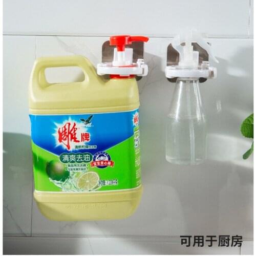 1Pc Multifunction Bathroom Adhesive Rack Holder Wall Storage For Body Wash Shampoo Bottle Wall Mounted Self Sticky Hooks Strong