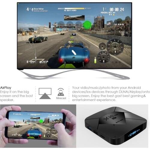 10pcs/lot X10 MAX 8K TV BOX Android 9.0 Amlogic S905X3 4G RAM 128GB ROM 5G Dual WIFI BT4.0 LED Display HDR H.265 8K Set Top Box
