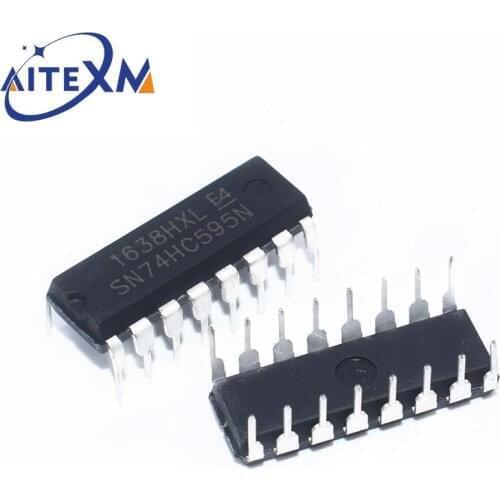 10PCS SN74HC595N DIP16 SN74HC595 DIP 74HC595N 74HC595 IC 8BIT SHIFT REGISTERS WITH 3 STATE OUTPUT REGISTERS