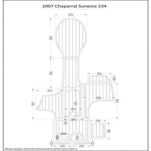 2007 Chaparral Sunesta 234 Cockpit Pad Boat EVA Teak Decking 1/4" 6mm