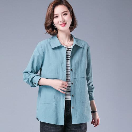 2021 New Casual Wild Jackets Spring Summer Thin Slim Shirts Coat Women Single-breasted Blouse Coat Solid Long Sleeve Windbreaker