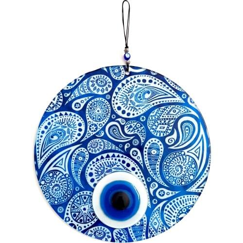 23 Centimeter Fusion Glass Evil Eye Bead Handmade Wall Ornament decorative Souvenirs