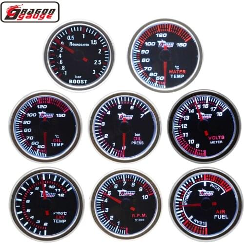 52mm Pointer Auto Car Refit RPM Tachometer Meter EXhaust gas Water Oil Temp Boost Turbin Pressure Volt Exhaust Aif Fuel Gauge